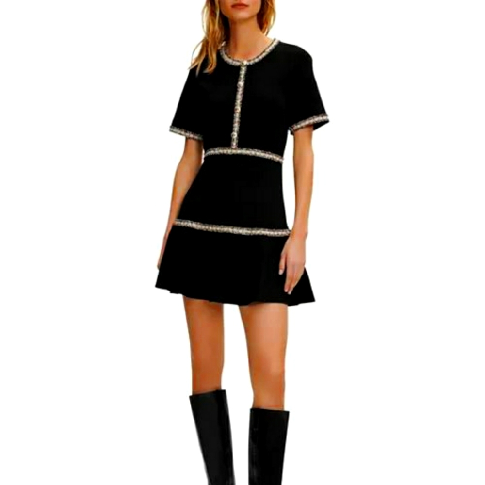 MAJE SHORT  TWEED DRESS SIZE  42